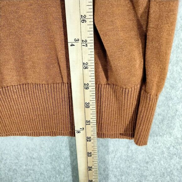 Peruvian Connection Sweater Dress Womens Small Carmel Brown Turtleneck Side Slit - Picture 4 of 11
